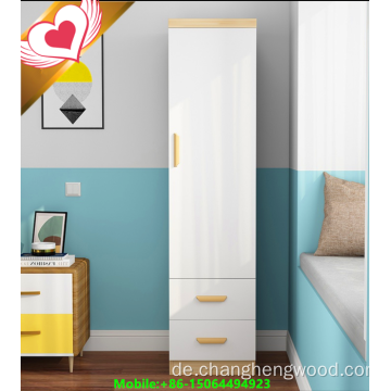 Einfache One -Tür -Garderobe mit 2 Schubladen für kleine Zimmer